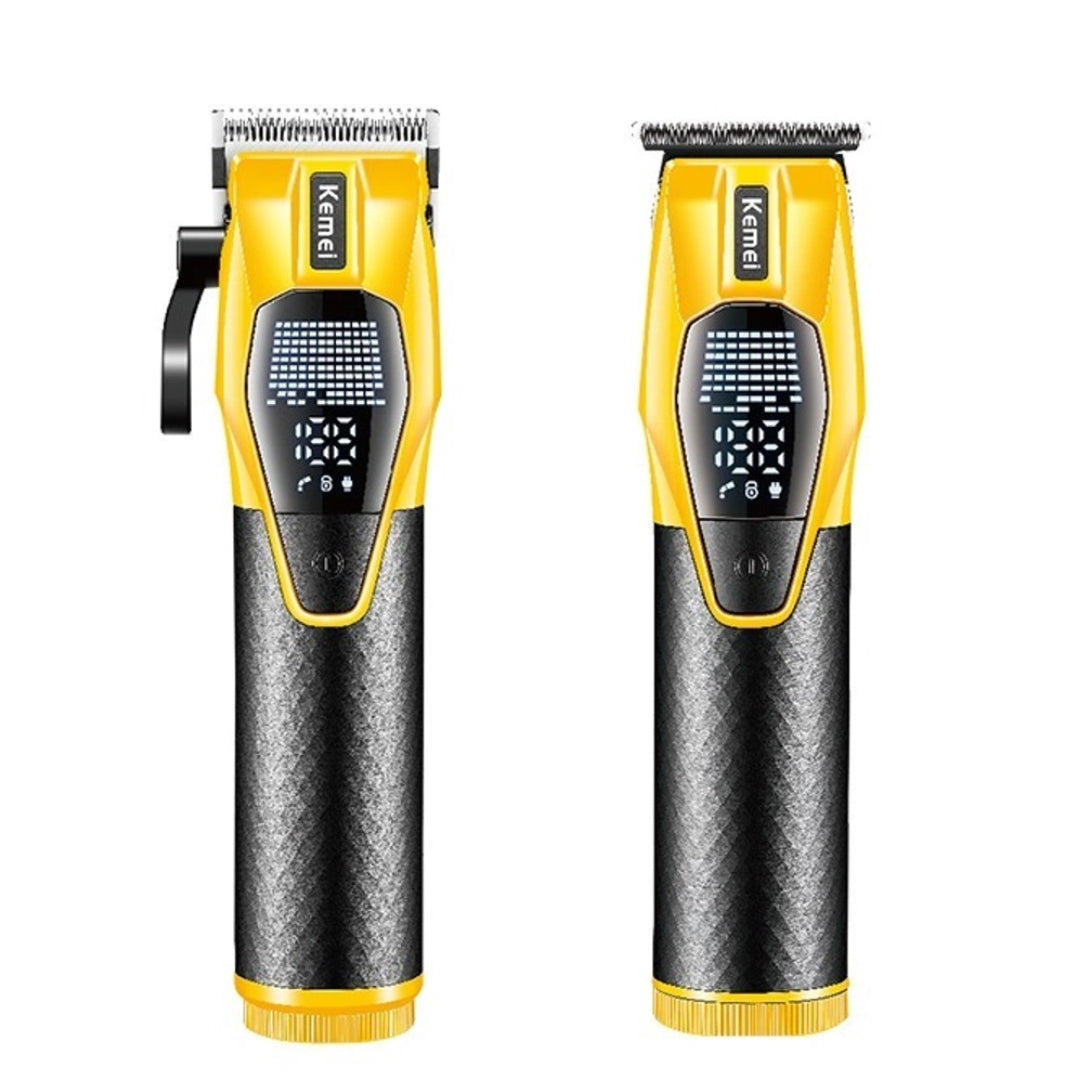 Kemei KM-8561 Rasoir electrique a grille pour homme double lame flottante pour estomper peau et barbe rechargeable