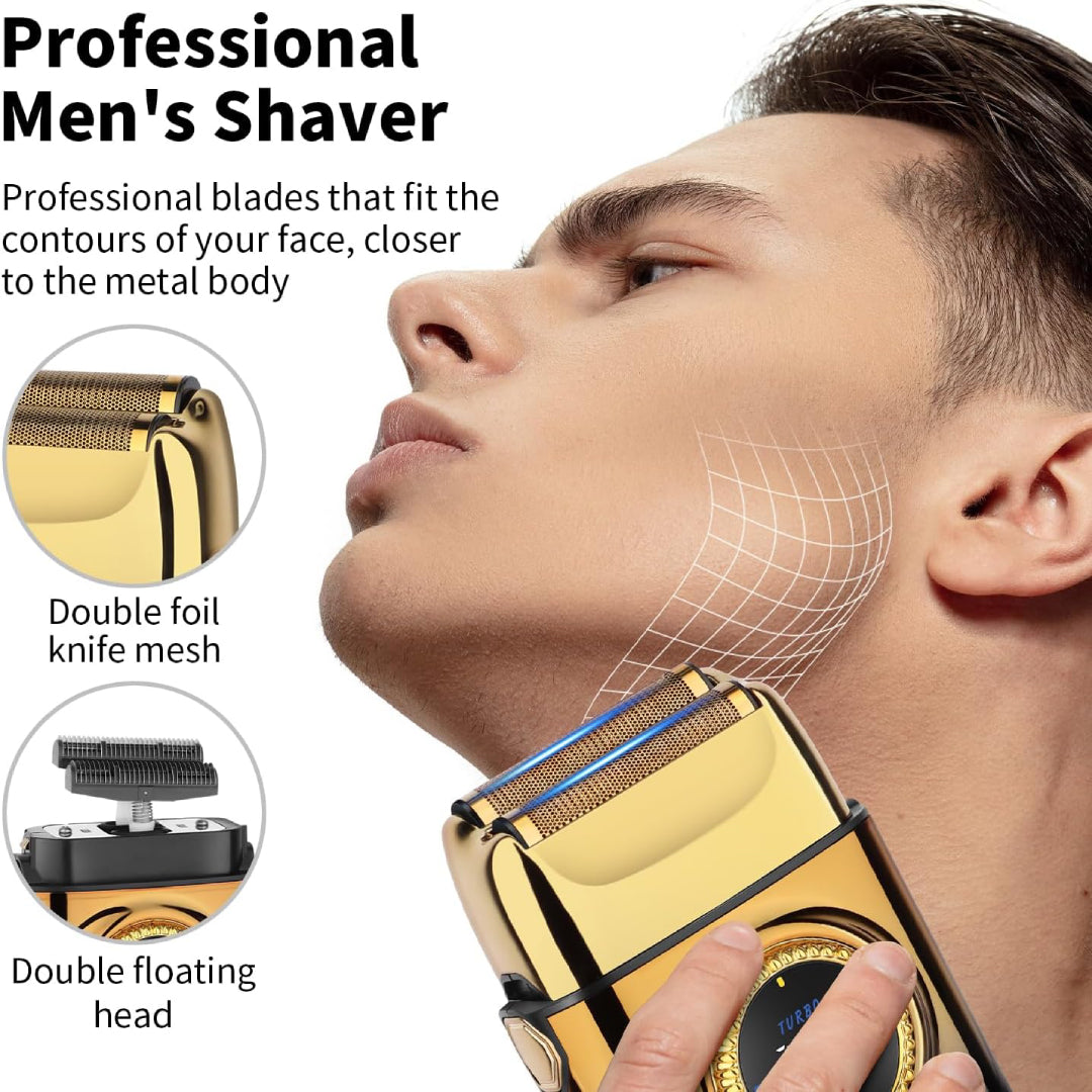 KEMEI KM-T228 Rasoir Electrique a grille pour homme sans fil rechargeable avec écran LED 3vitesses sec et humide