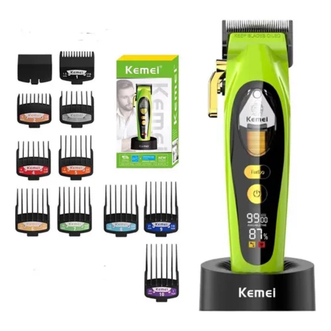 Kemei KM-2035 Rasoir electrique a grille pour homme double lame flottante pour estomper peau et barbe rechargeable