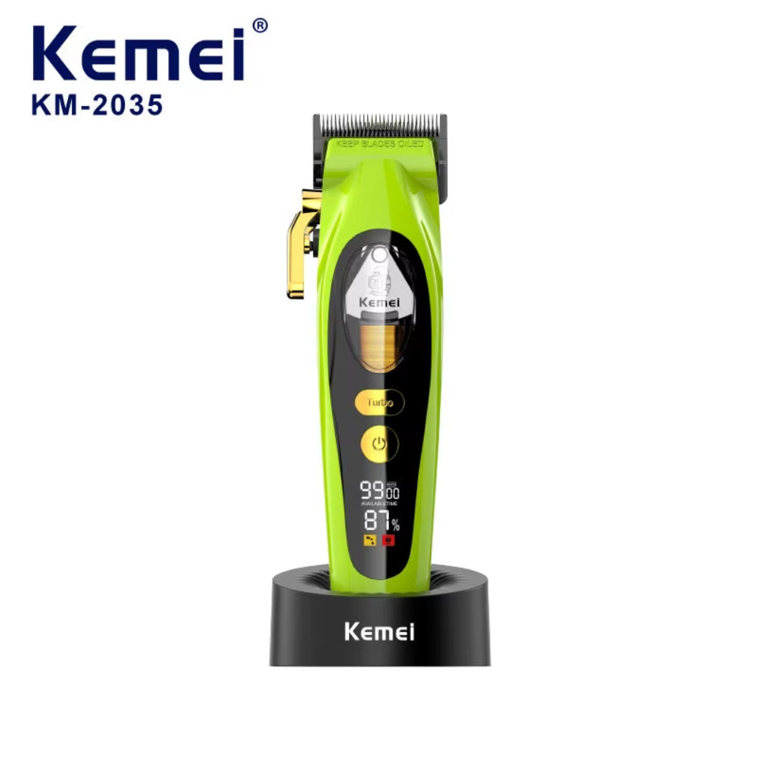 Kemei KM-2035 Rasoir electrique a grille pour homme double lame flottante pour estomper peau et barbe rechargeable