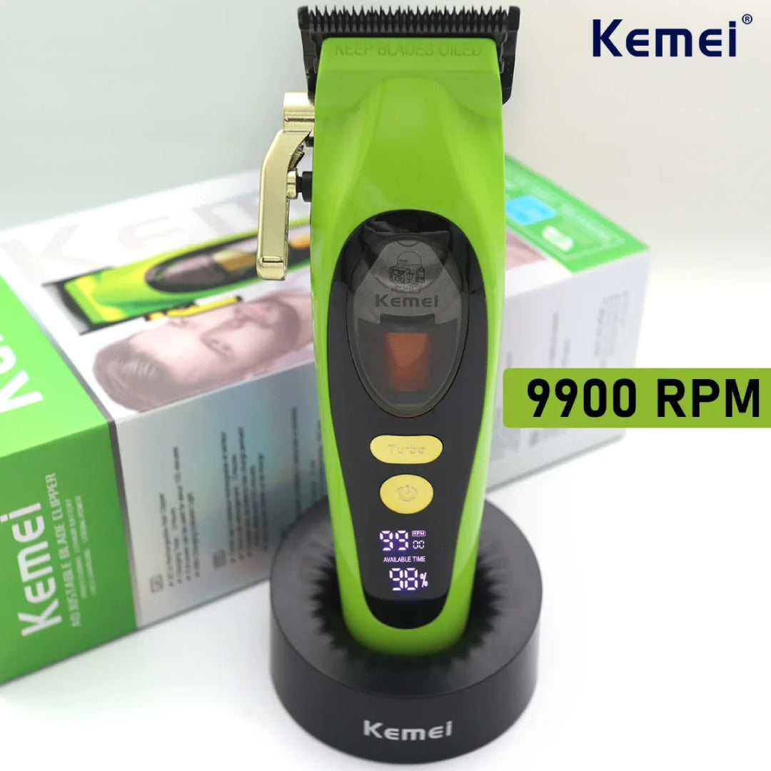 Kemei KM-2035 Rasoir electrique a grille pour homme double lame flottante pour estomper peau et barbe rechargeable