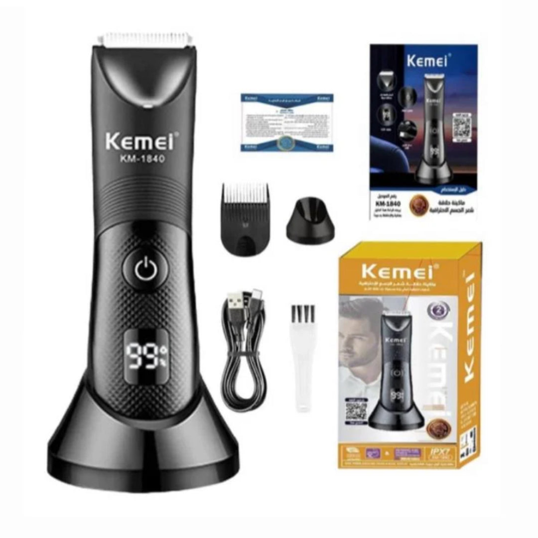 Kemei KM-1840 Tondeuse Rechargeable avec Écran LED