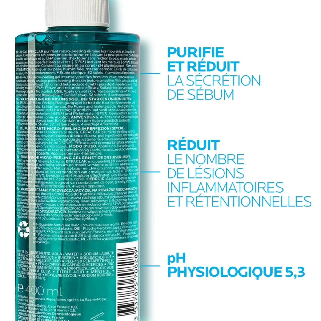 LA ROCHE-POSAY Effaclar Gel Purifiant Micro-Peeling - 400ML