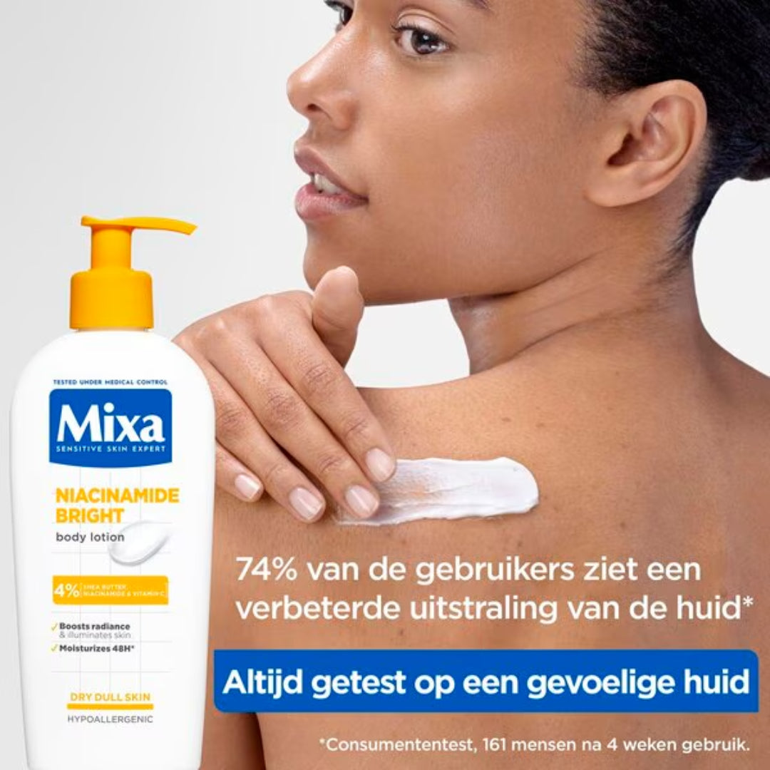 Mixa Crème - Lait Niacinamide Correction Éclat pour Peau Sèche et Terne – 250 ml