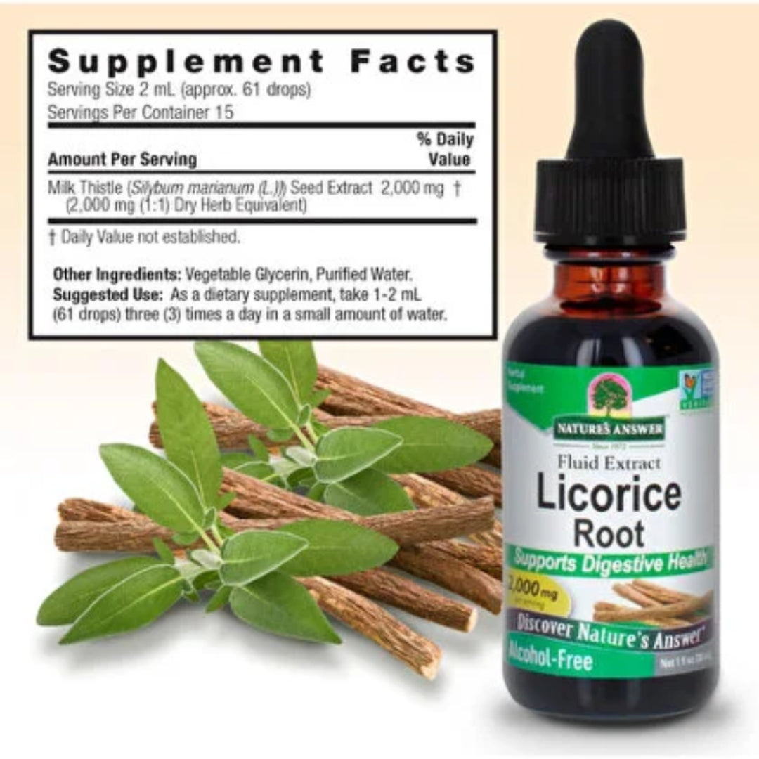 Licorice Root, Racine de réglisse, Extrait liquide, Sans alcool, 2000 mg, 30 ml