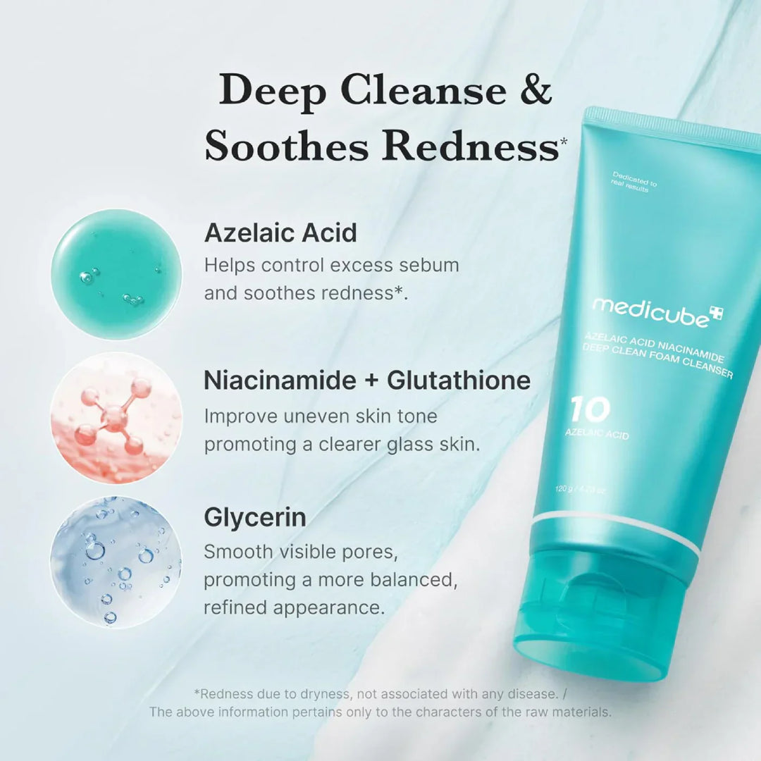 MEDICUBE - Azelaic Acid Niacinamide Deep Clean Foam Cleanser - 120g