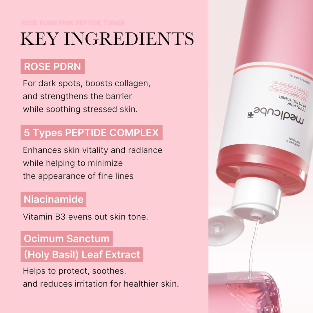 MEDICUBE - PDRN Pink Niacinamide Milky Toner for Hydrating - 250 ml