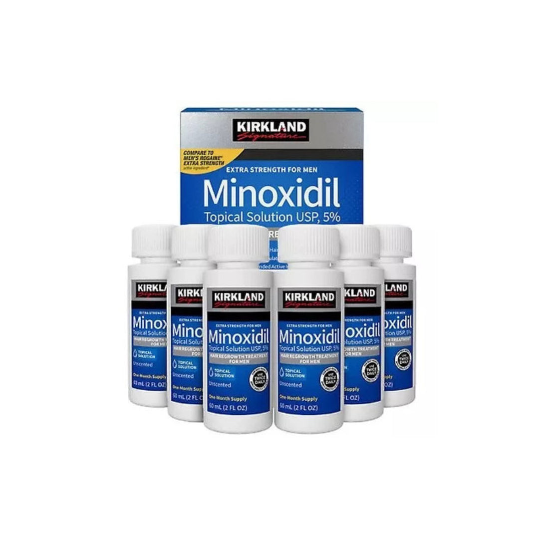 MINOXIDIL 5% Kirkland Signature - 6 Bouteilles de 60ml - Traitement de 6 mois