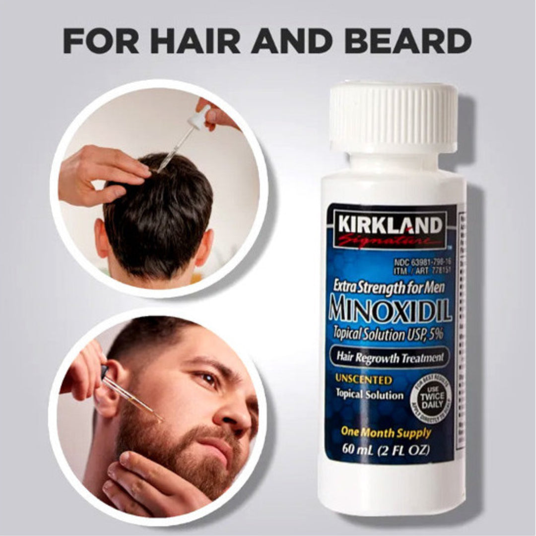 MINOXIDIL 5% Kirkland Signature - 6 Bouteilles de 60ml - Traitement de 6 mois
