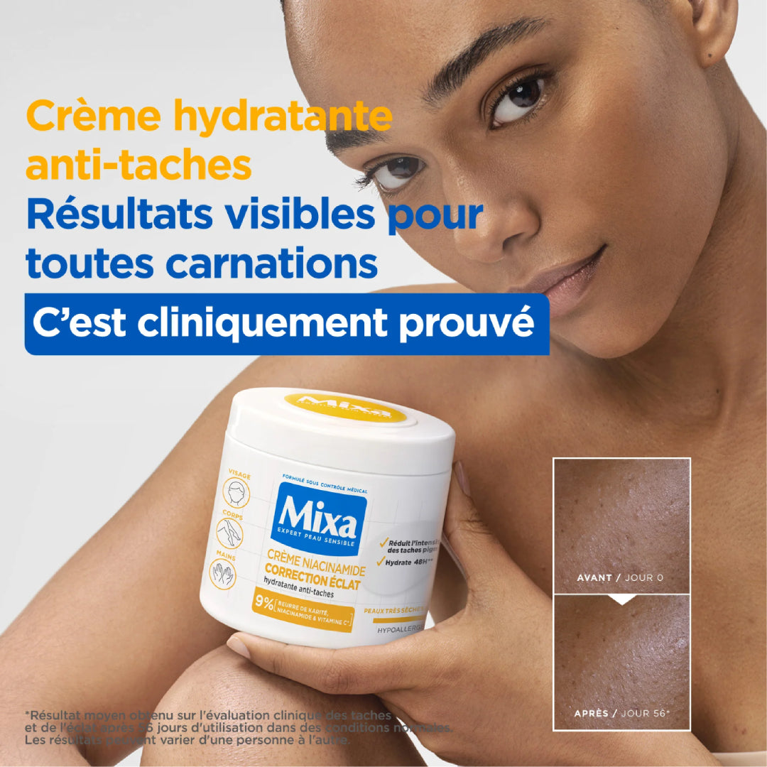 MIXA Niacinamide La Crème Correction Eclat - Visage, Corps, Mains 400ML
