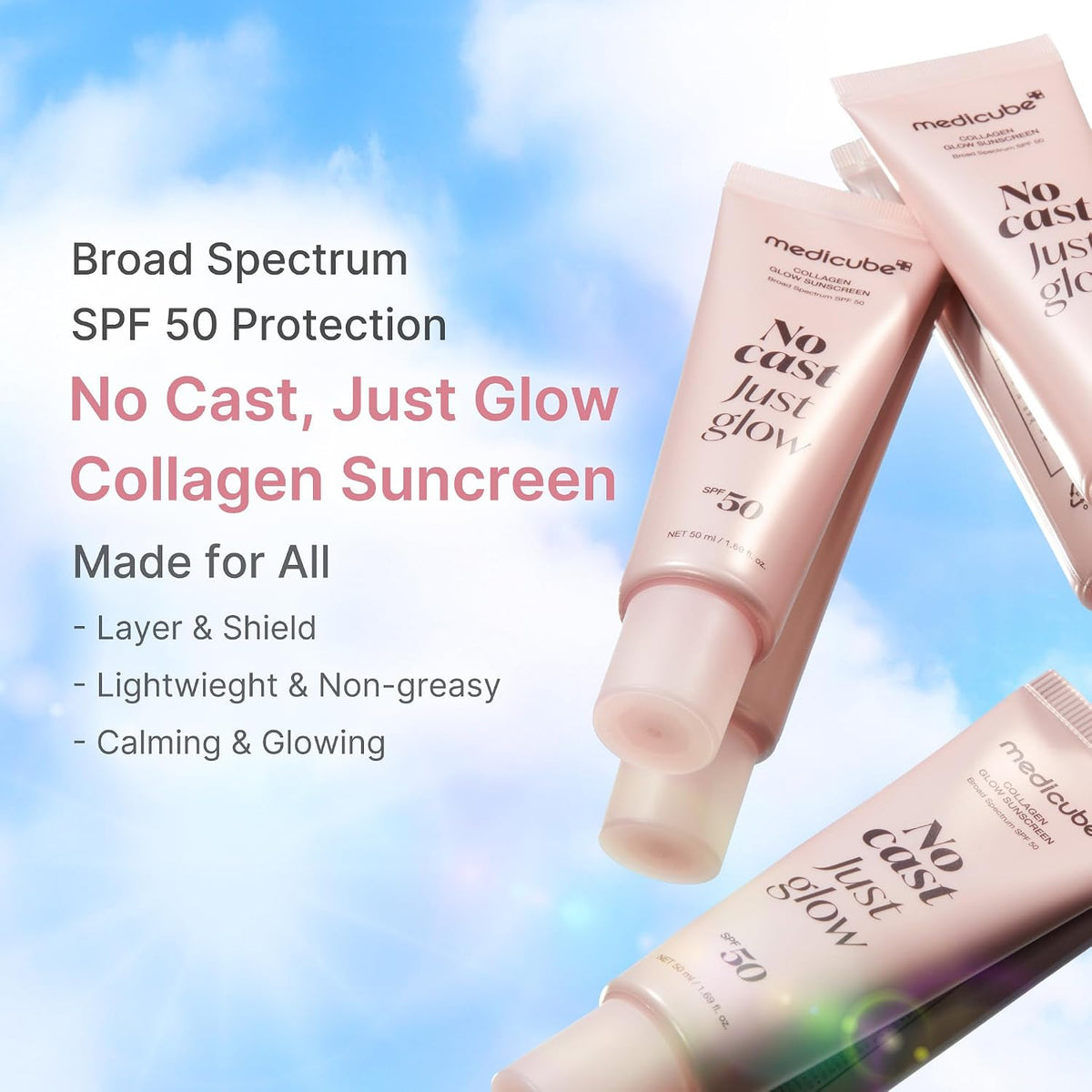 Medicube - Sunscreen No Cast Just Glow Collagen SPF 50+ - 50ml