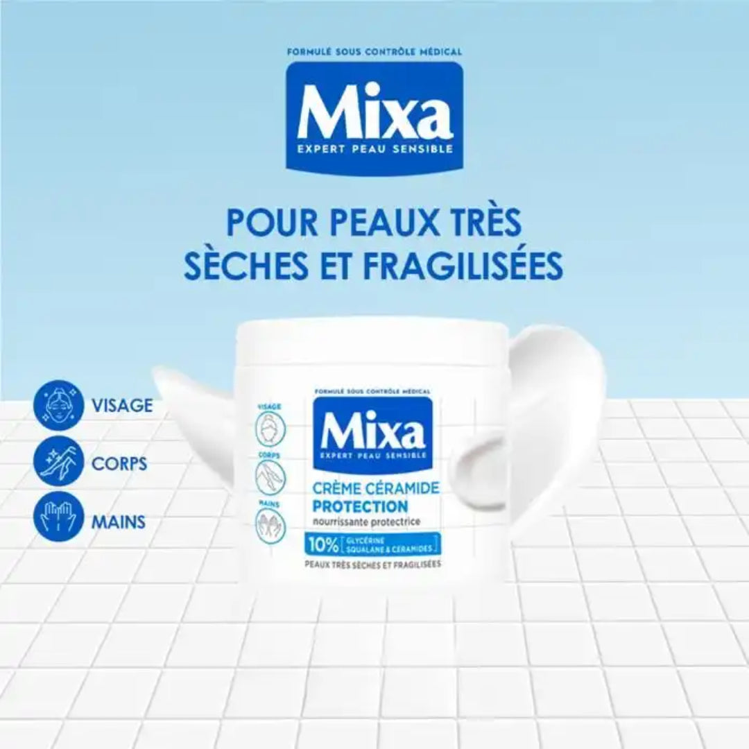 Mixa Crème Céramide Protection - Visage, Corps, Mains 400ml