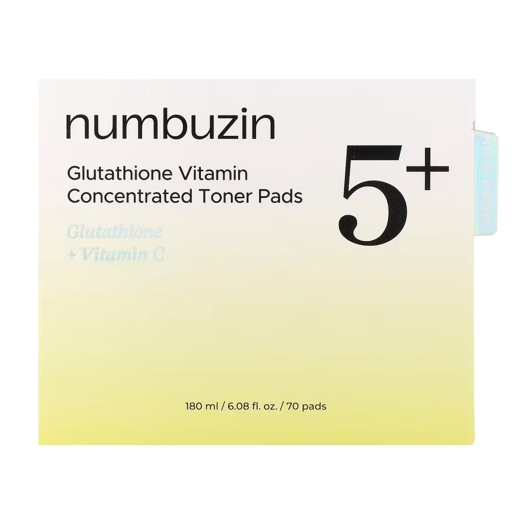 Numbuzin 5+ glutathione Vitamin- Concentrated Toner Pads 180 ml (70 pads)