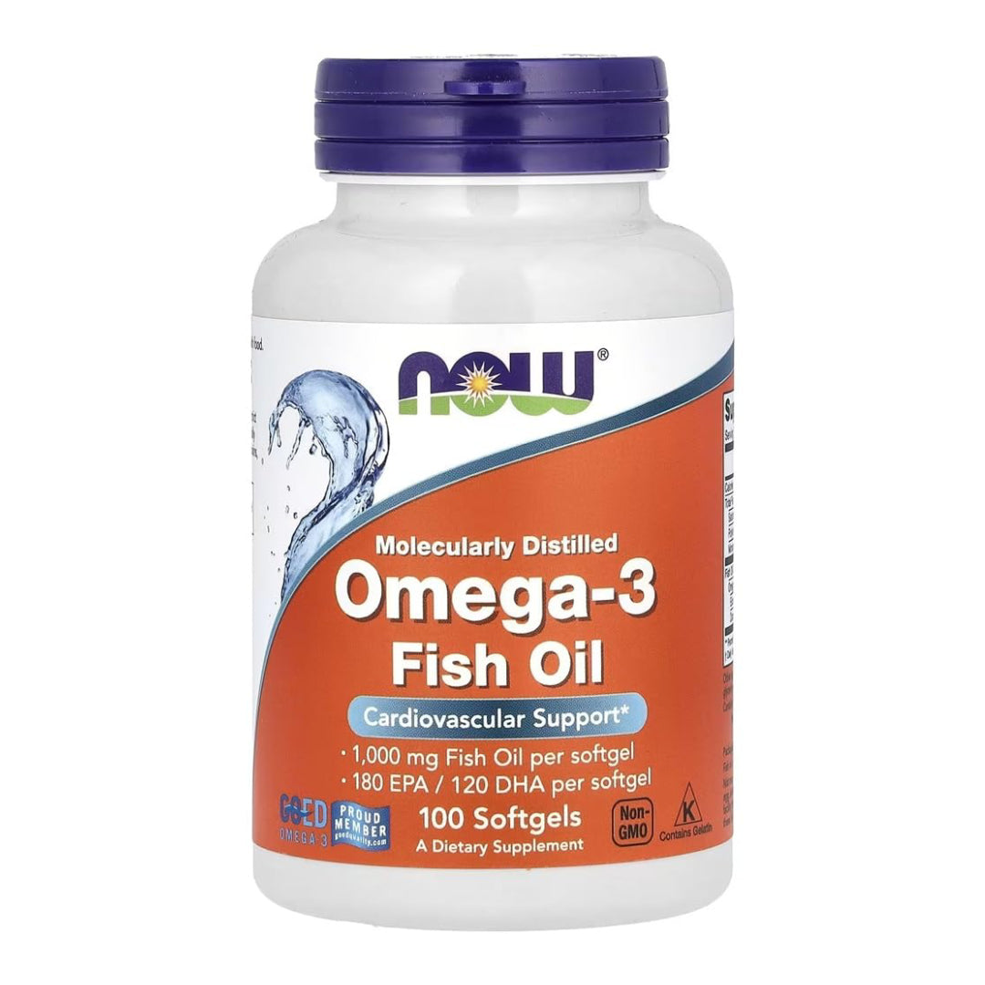 OMEGA 3 FISH OIL 1000mg 100 SOFTGELS - NOW Foods