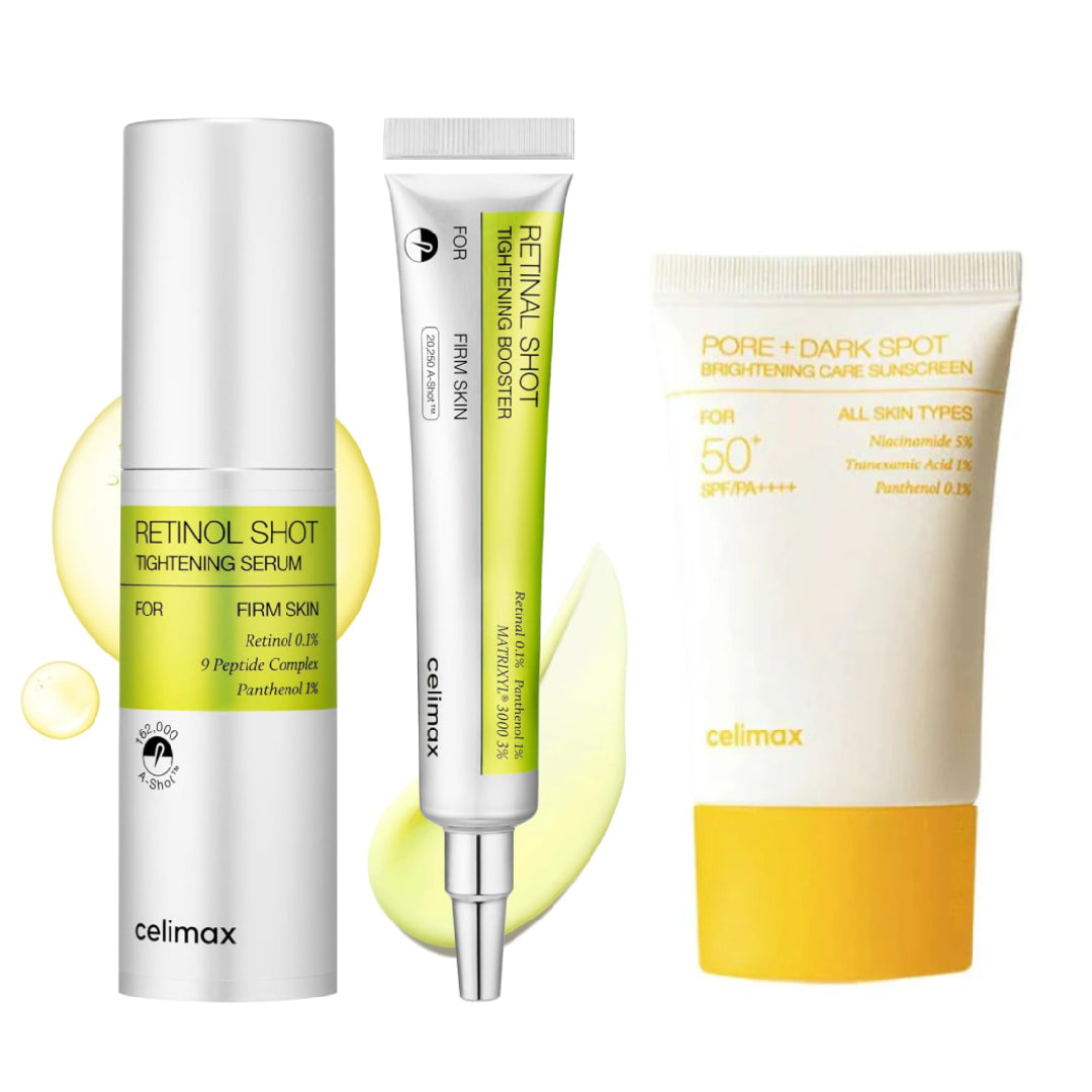 PACK CELIMAX - SHOT TIGHTENING SERUM + SHOT TIGHTENING BOOSTER + SUNCREEN SPF 50+ PA++++