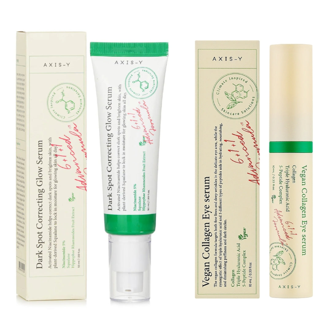 AXIS-Y Vegan Collagen Eye Serum 10ml & Dark Spot Correcting Glow Serum 30ml