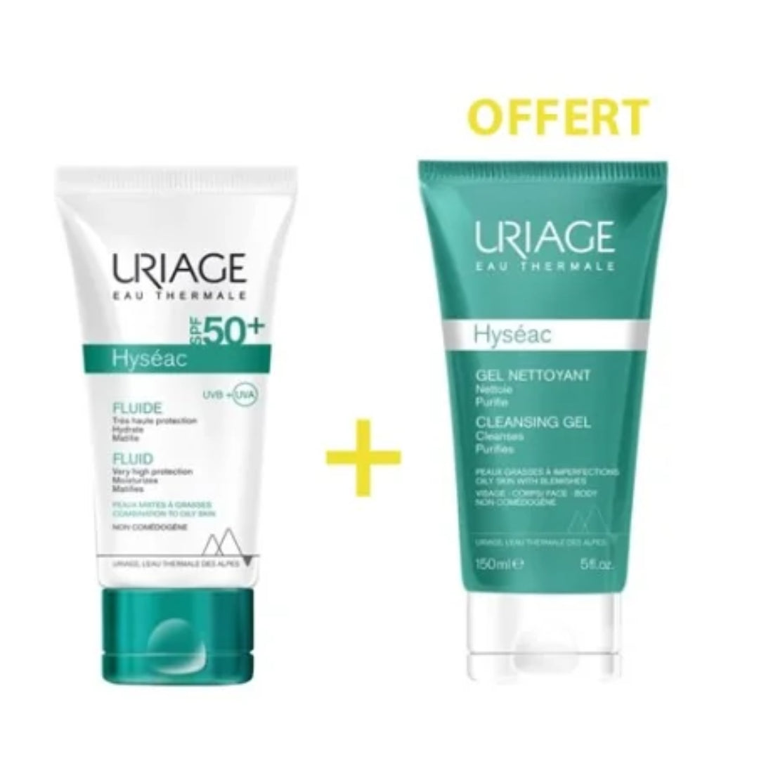PACK URIAGE HYSEAC FLUIDE MATIFIANT SPF50 50ML+EAU MICELLAIRE THERMALE 50ML OFFERTE