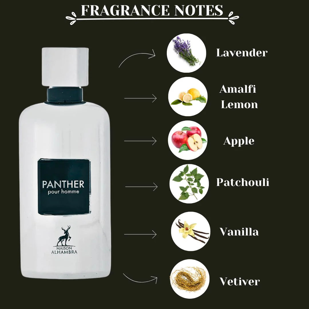 PANTHER Eau de Parfum Maison Alhambra Pour Homme - 100ml
