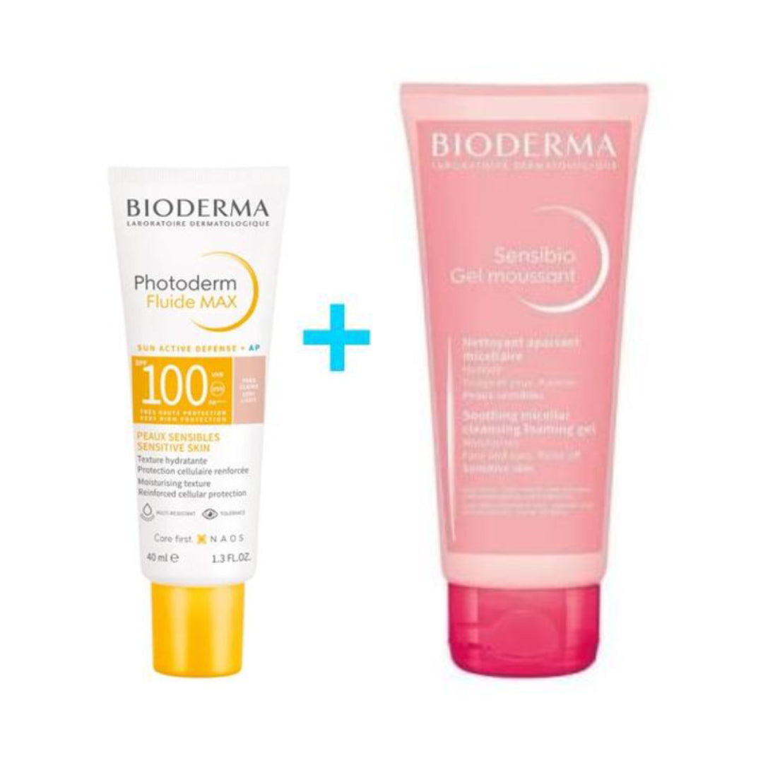 Bioderma Pack Photoderm Fluide Max Invisible Spf100 + Sensibio Gel Moussant