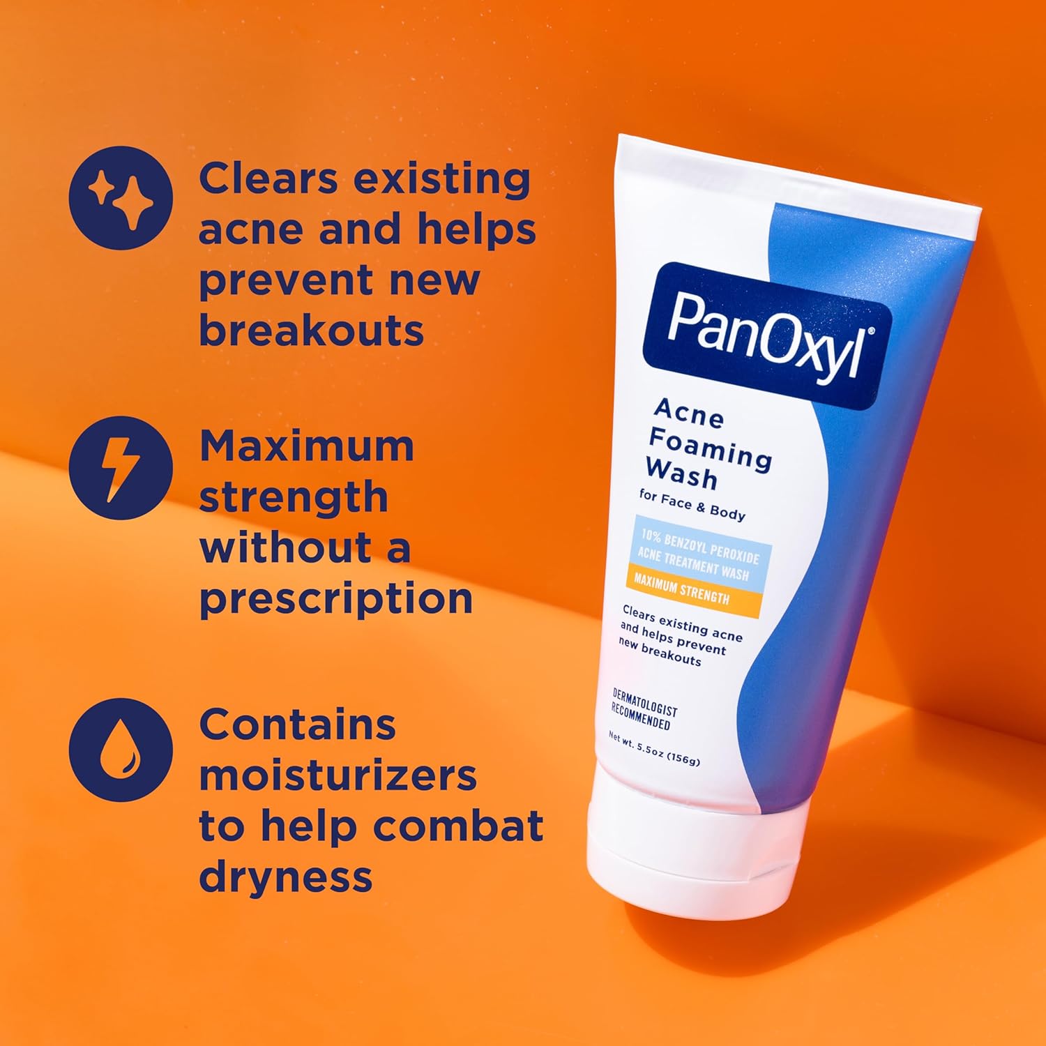 PanOxyl ACNE FOAMING WASH 10% BENZOYL PEROXIDE  MAXIMUM STRENGTH 156g