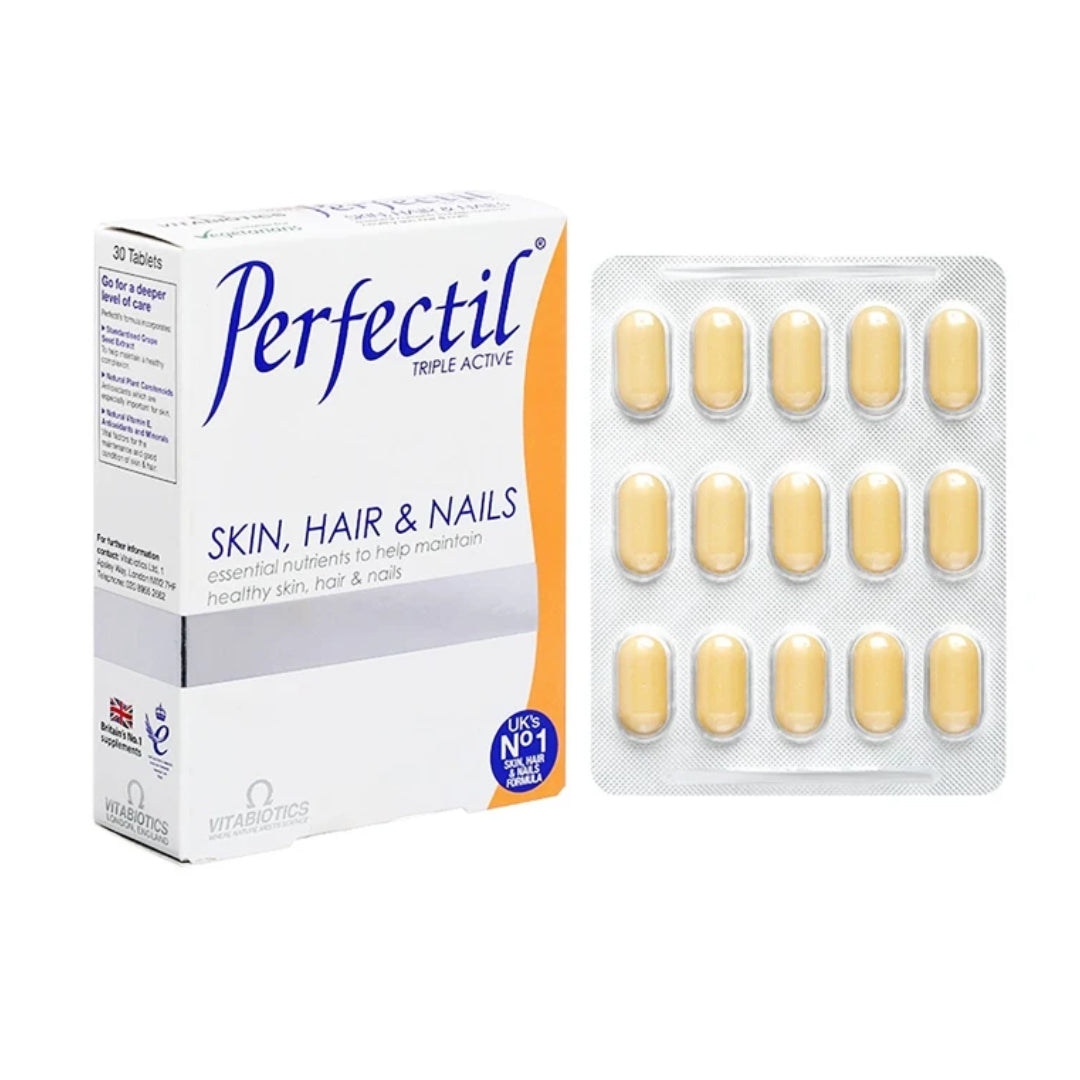 Perfectel Perfectil TRIPLE ACTION PEAU CHEVEUX ONGLES 30 COMPRIMES – Mero.ma