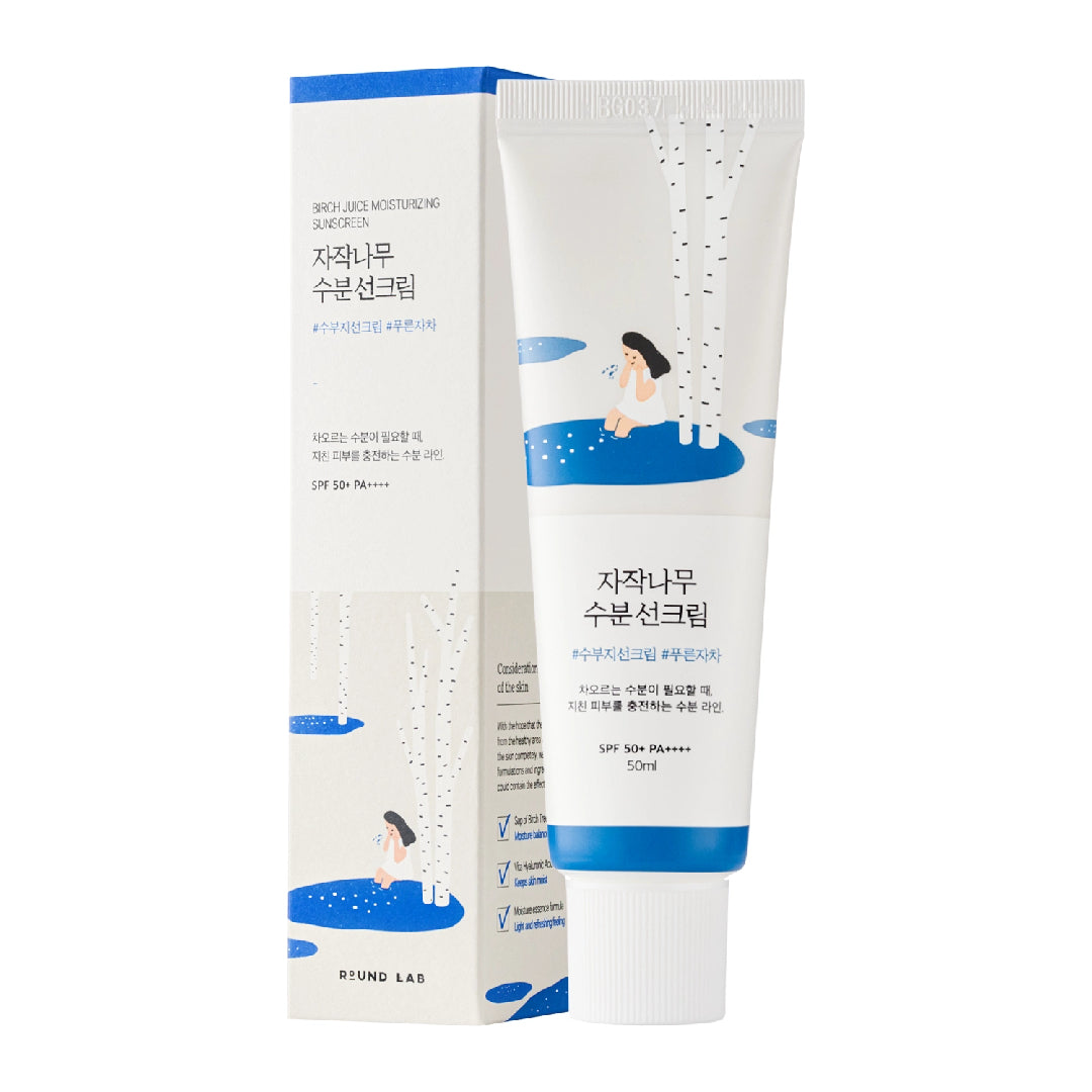 ROUND LAB – Crème solaire Hydratante Birch Juice SPF50+ – 50ml