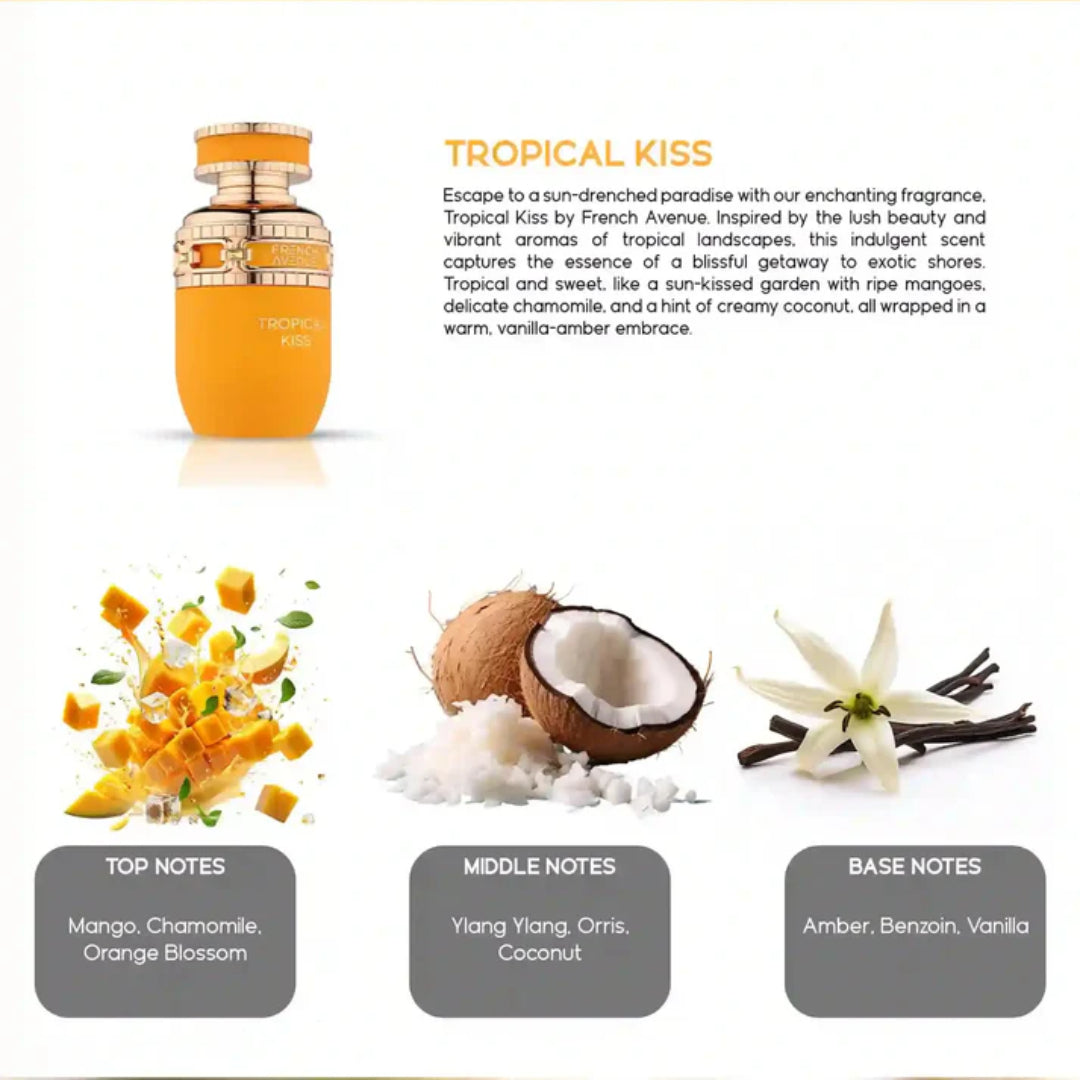 TROPICAL KISS Eau de Parfum French Avenue Pour Femme - 100 ml