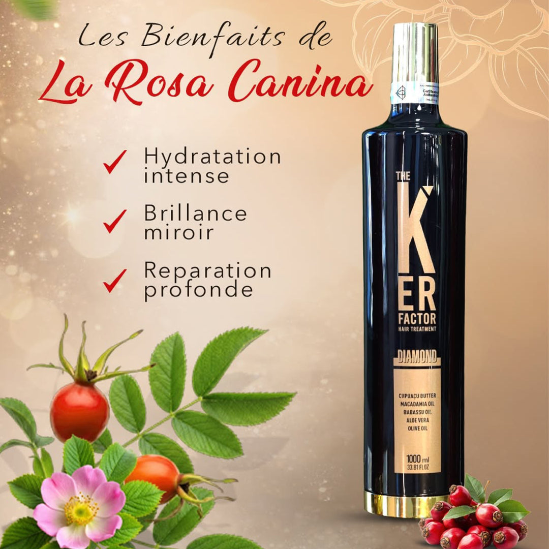 The Ker Factor Hair Treatment Diamond Premium Noir - Lissage Protéiné - 1L