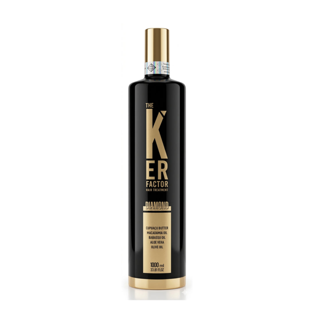 The Ker Factor Hair Treatment Diamond Premium Noir - Lissage Protéiné - 1L