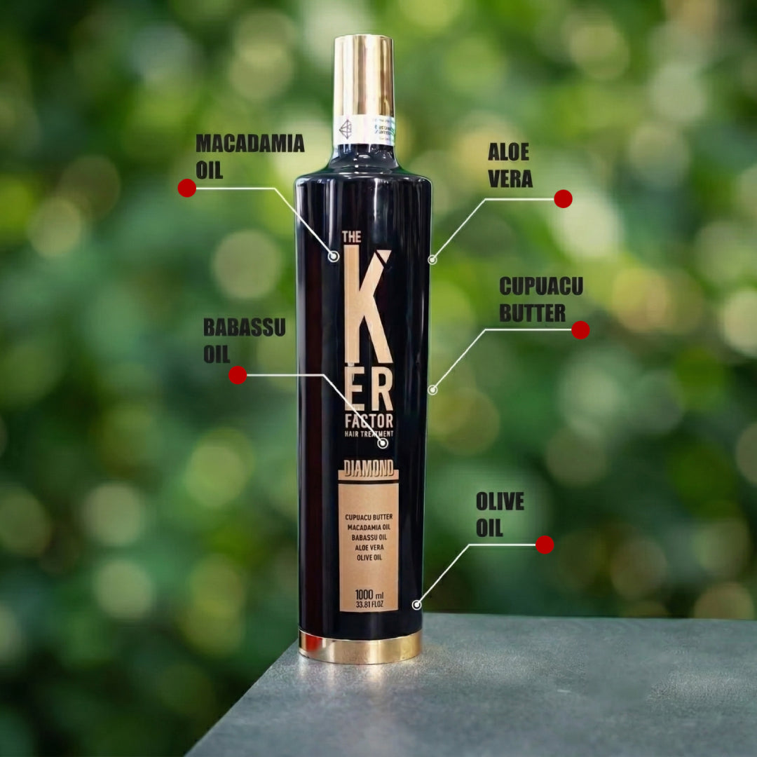 The Ker Factor Hair Treatment Diamond Premium Noir - Lissage Protéiné - 1L