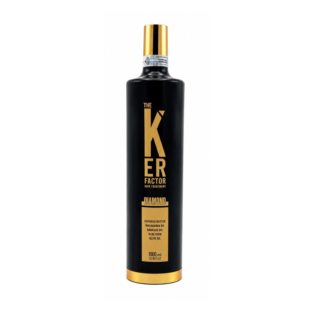 The Ker Factor Hair Treatment Diamond Premium Noir - Lissage Protéiné - 1L