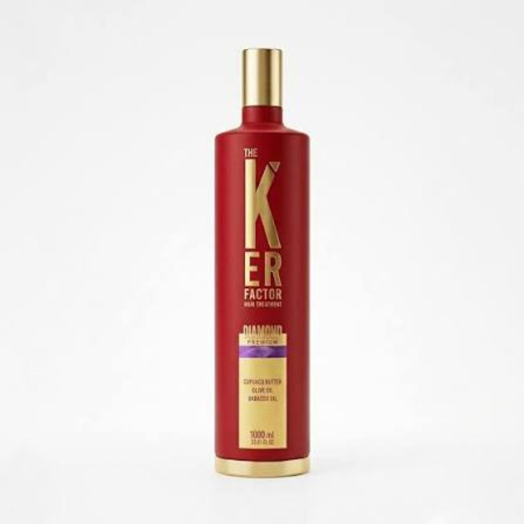 The Ker Factor Hair Treatment Diamond Premium Rouge - Lissage Protéiné - 1L
