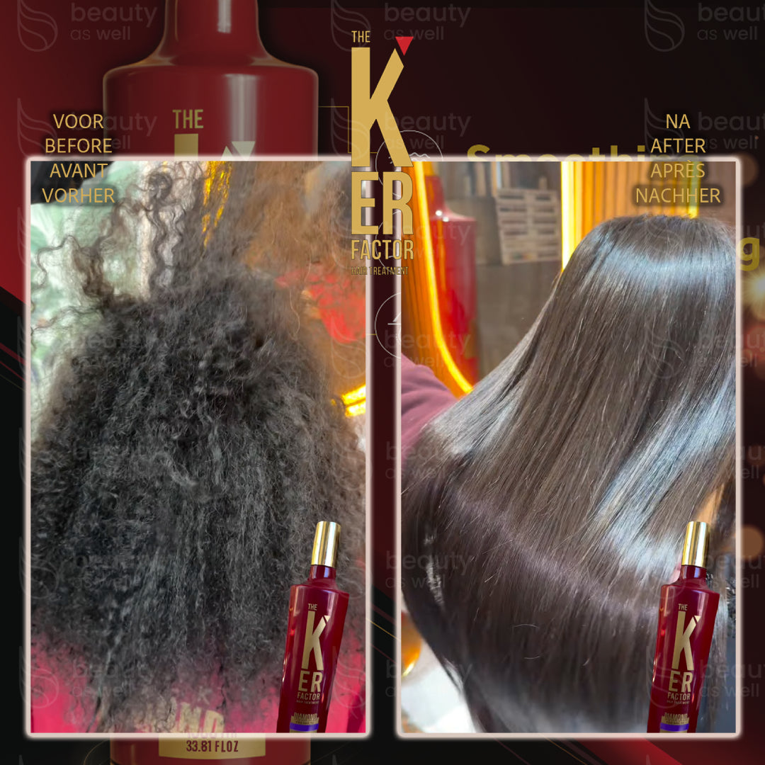 The Ker Factor Hair Treatment Diamond Premium Rouge - Lissage Protéiné - 1L