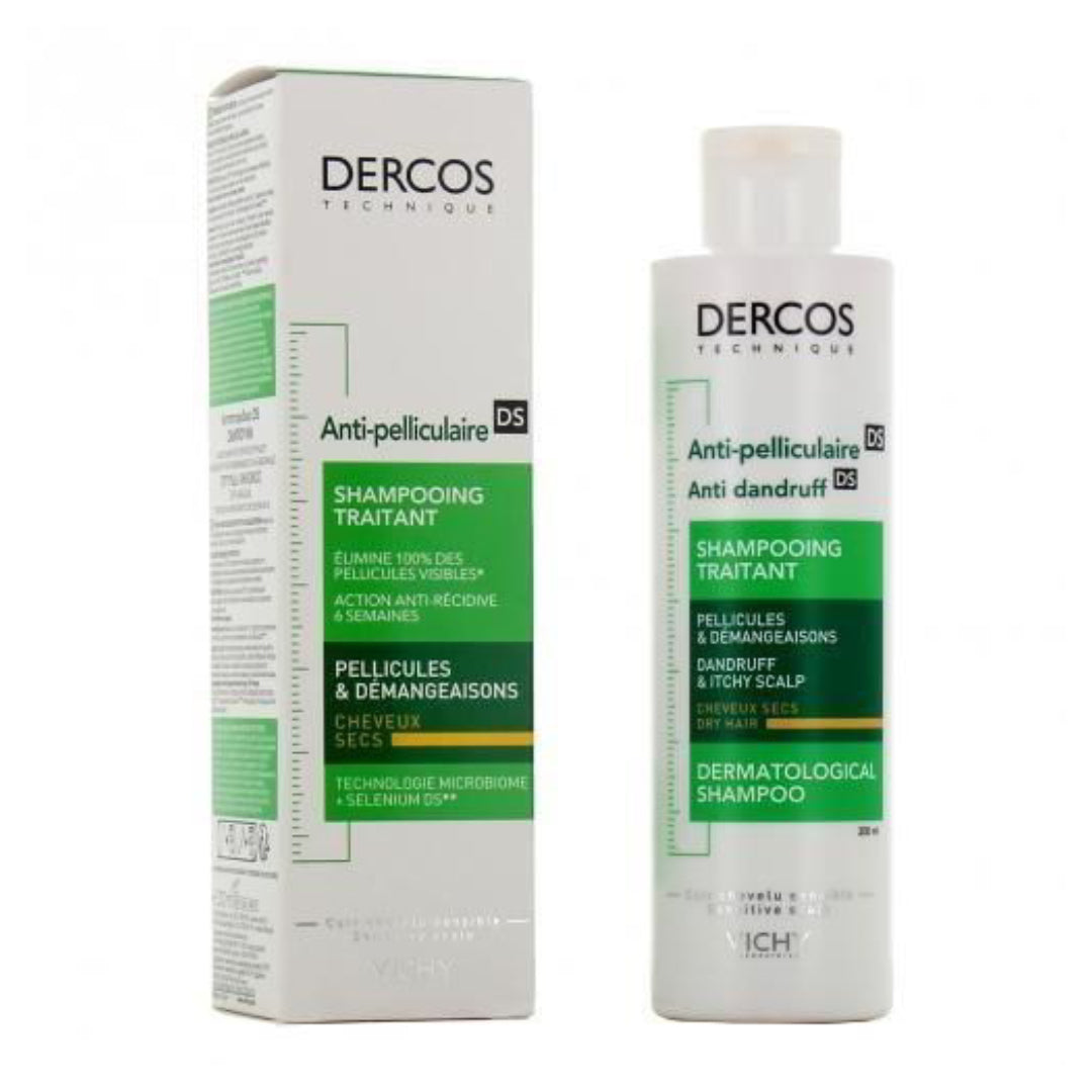 VICHY VICHY DERCOS SHAMPOING ANTI-PELLICULAIRE CHEVEUX SECS - 200ML