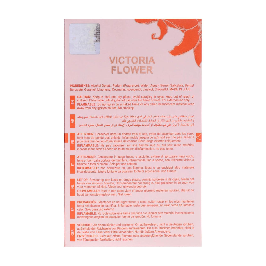 VICTORIA FLOWER Rosa Lilium De MAISON ALHAMBRA Pour Femme - 100ml