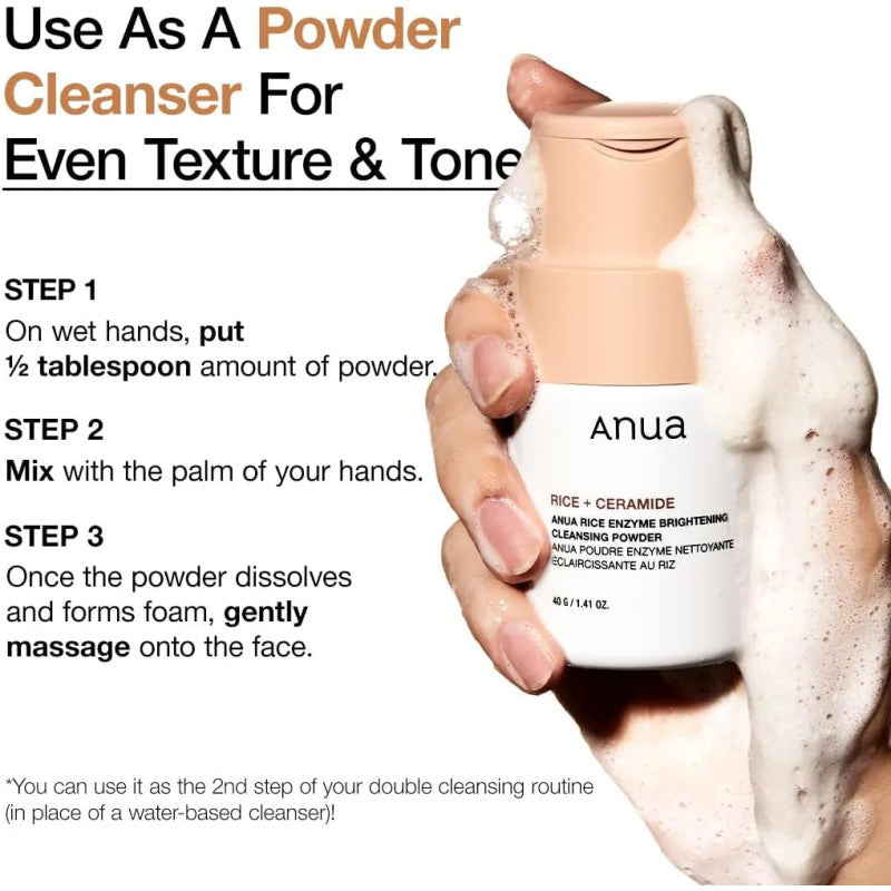 ANUA - Rice Enzyme Brightening Cleansing Powder 40g