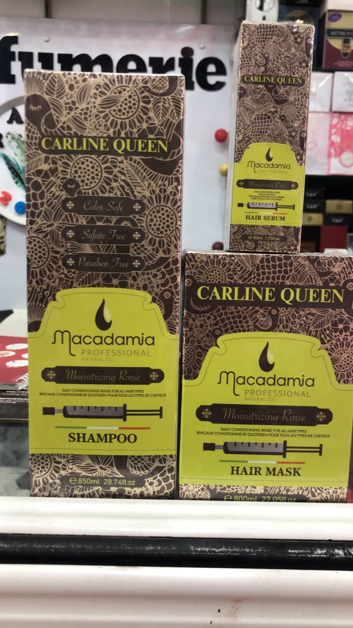 Pack Carline Queen Macadamia Shampooing 850ml + Masque 850ml + Sérum 50ml