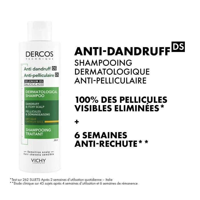 VICHY VICHY DERCOS SHAMPOING ANTI-PELLICULAIRE CHEVEUX SECS - 200ML
