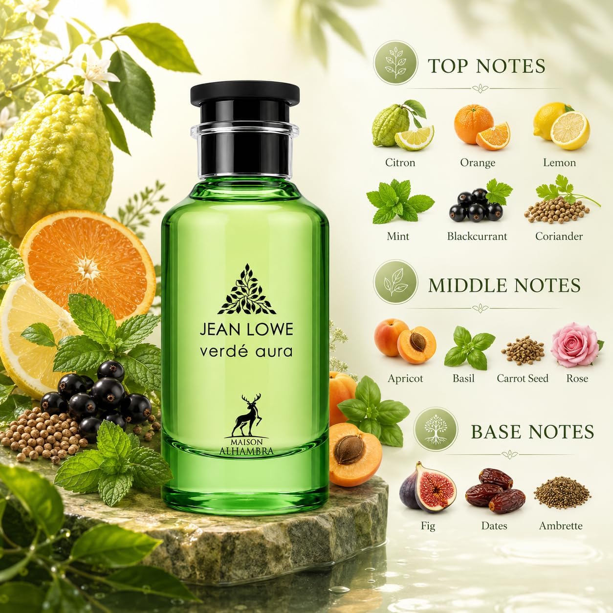 JEAN LOWE Verdé Aura Eau De Parfum Unisexe  - 100ml