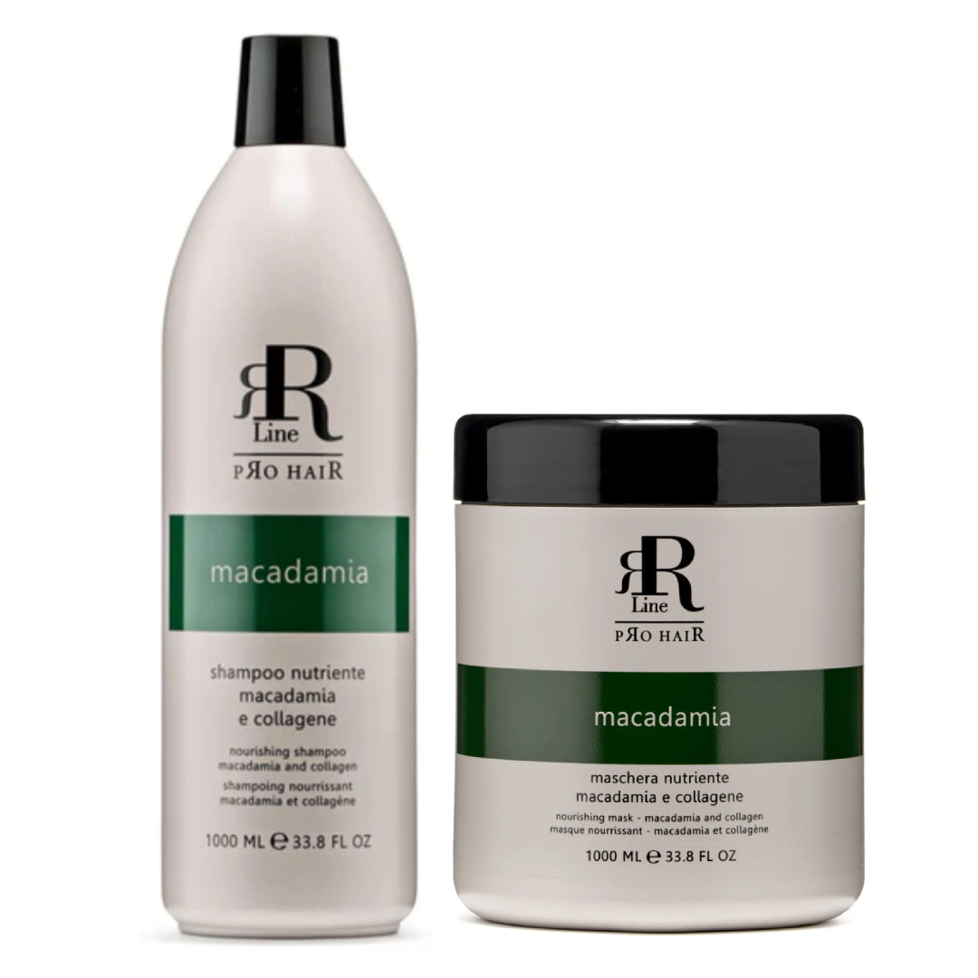 Real Macadamia kit Shampooing & Masque nourrissant Macadamia et Collagène 1L