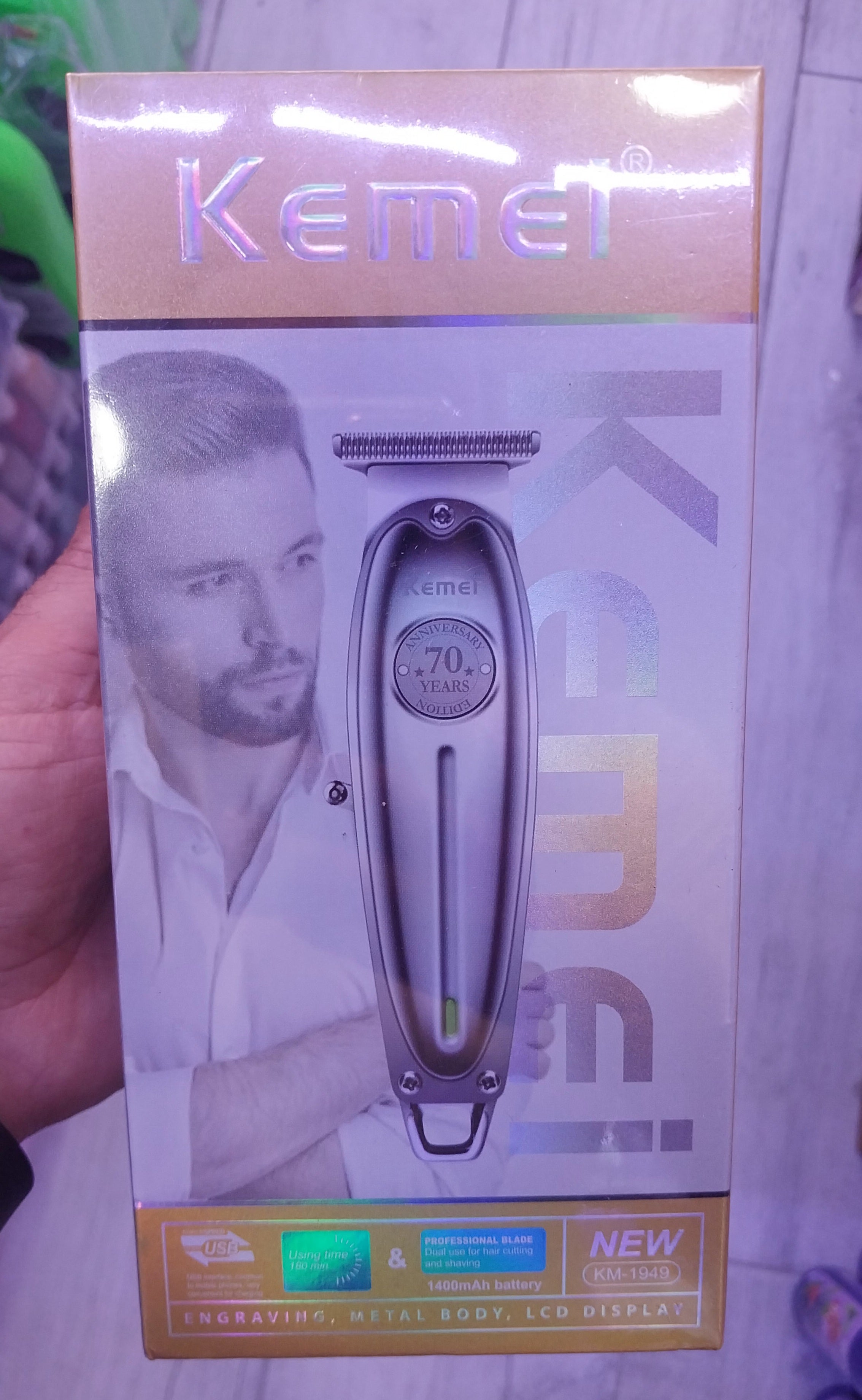 KEMEI-1949 Tondeuse À Cheveux Professionnelle Tondeuse À Barbe Pour Hommes